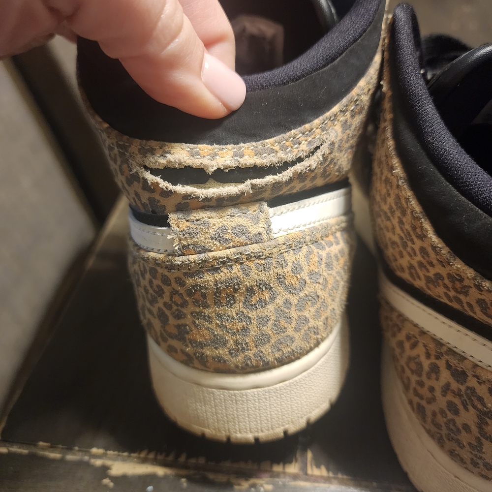 Jordan Kids Black and Tan Leopard Sneakers - Picture 6 of 7